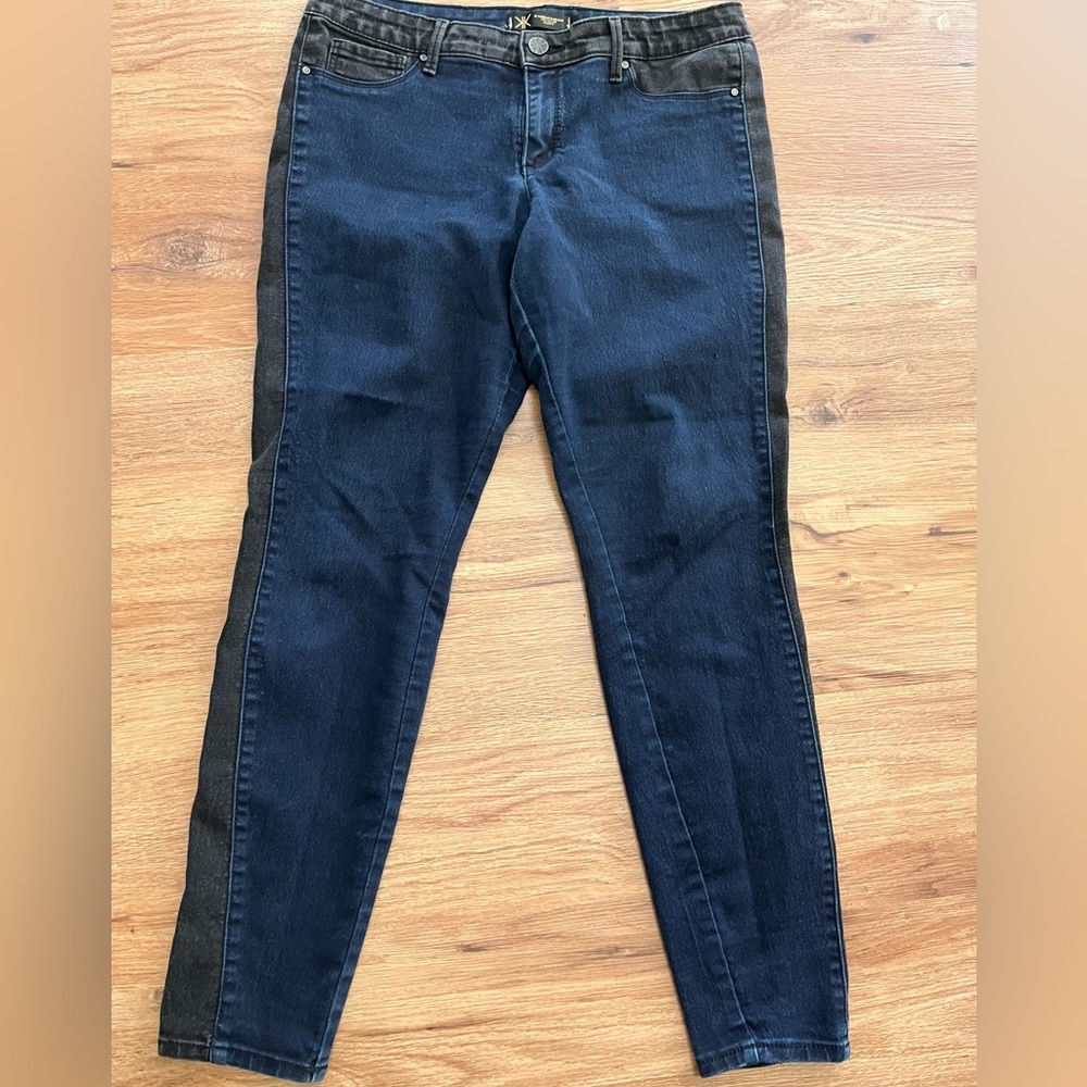 Kardashian Kollection denim two tone jeans, size 12.